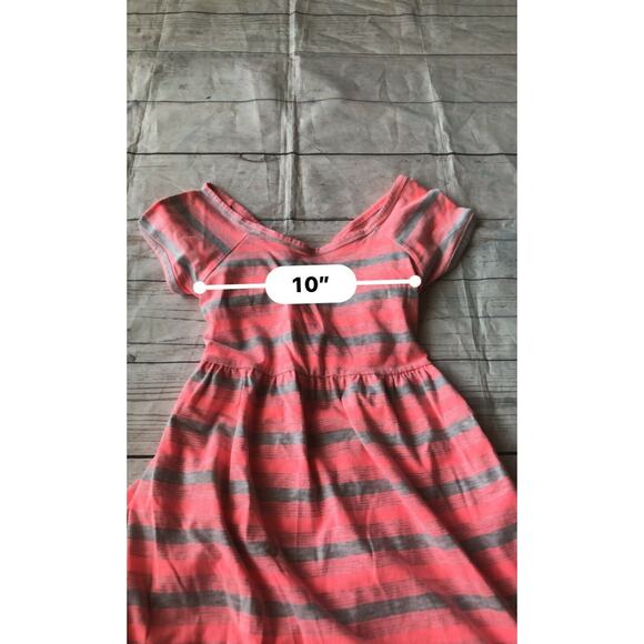 Code Bleu Girl’s Pink Gray Striped Dress Kid’s Youth Size Large - Picture 9 of 9